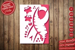Papercut Cancer Ribbon Wellness Card Cover with Butterflies Product Image 6