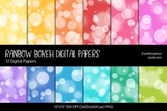 Rainbow Bokeh Digital Papers Product Image 1