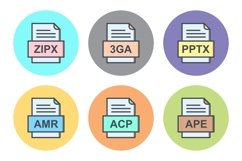 Set Of File Formats Icons Product Image 1
