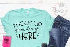 Mock up Bella Canvas 3001 Heather Mint Unisex Mockup Product Image 1