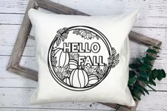 Hello Fall Porch Sign | Pumpkin Porch Sign SVG Design Product Image 10