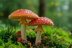 Rare Amanita muscaria. Generate Ai Product Image 1
