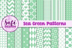 Sea Green Digital Paper Patterns Product Image 1