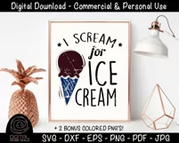 I Scream For Ice Cream - Ice Cream SVG, Summer Ices Food SVG Product Image 2