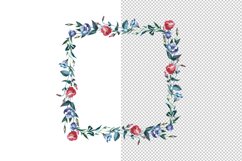 Watercolor Flower Wreath PNG set Product Image 4