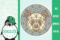 3d svg layered Multi layer mandala panda Product Image 1