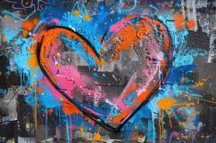 Vibrant Abstract Heart Painting Background Wallpaper Product Image 1