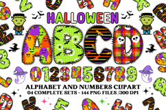 Halloween Alphabet png clipart, halloween letters doodle Product Image 1