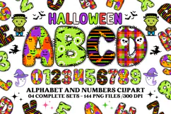 Halloween Alphabet png clipart, halloween letters doodle Product Image 1