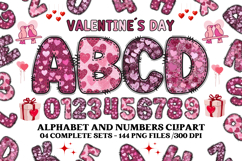 Valentine Alphabet Clip Art, valentines day letters doodle Product Image 1