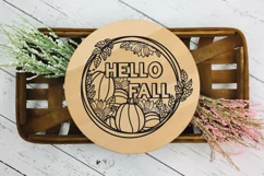 Hello Fall Porch Sign | Pumpkin Porch Sign SVG Design Product Image 9