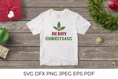 Berry Christmas card. Funny Christmas pun quote SVG Product Image 3
