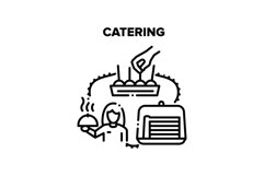 Catering Service Vector Black Illustrations Product Image 1