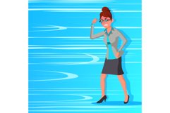 Businessman Go Against Wind Blowing Vector. Against Product Image 1
