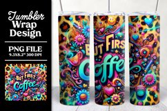 1980&#039;s Style Coffee Tumbler Wrap | But First Coffee Product Image 1