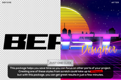 80s Retrowave Synthwave Vaporwave Text Effect Product Image 2
