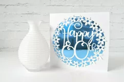 Happy 80th Birthday Card SVG With Pop up Flowers Product Image 2