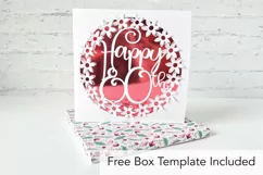 Happy 80th Birthday Card SVG With Pop up Flowers Product Image 3