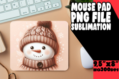 Playful Mouse Mat Sublimation PNG, Snowman Product Image 1