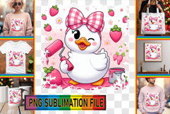 Unique TOTE BAG Art PNG, Cute Goose Product Image 1