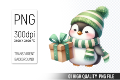 Watercolor Christmas Animals Clipart PNG Bundle, 37Designs Product Image 20