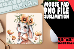 Cheerful Desk Mat Sublimation, Cute Bunny Product Image 1