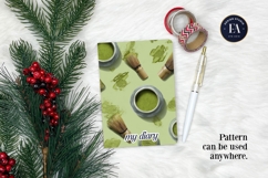 Matcha Green Tea Pattern, Matcha Aesthetic Digital Paper Product Image 4