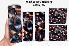 3D Flower Skinny Tumbler 20oz Wrap Design,Flowers Tumble PNG Product Image 1