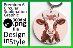 Fun Round Design Keychain Template , Valenines Animals Product Image 1