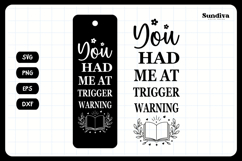 Dark Romance Bookmark Saying SVG | Trigger Warning Product Image 3