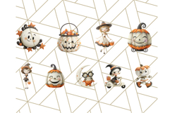Retro Halloween Clipart Vintage PNG Graphics, 50s Holiday Product Image 9