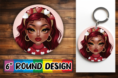 Radiant Keychain Circle Style, Afro Girl Product Image 1