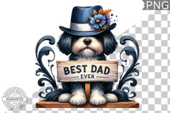 Best Dad Ever Sublimation - Father&#039;s Day Dog Clipart PNG Product Image 1