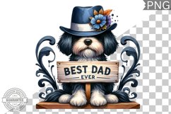 Best Dad Ever Sublimation - Father's Day Dog Clipart PNG Product Image 1