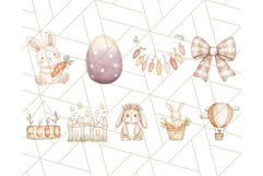 Muted Spring Bunnies PNG ,Watercolor Bunny Clipart Easter Product Image 9