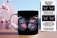 Delightful 15oz Mug Wrap Png Template , Butterfly Product Image 1