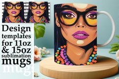 Melanin Majesty: Portrait Pattern Mug Wrap Product Image 1