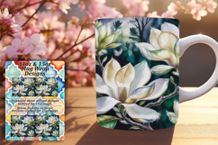 Glamorous 15oz Mug Wrap Png Artwork , Flowers Product Image 1