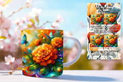 Dynamic 11oz Mug Wrap Png Template , Flowers Product Image 1
