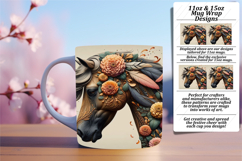 Lovely 15oz Mug Wrap Png Design , Horse Product Image 1