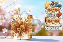 Elegant 15oz Mug Wrap Png Template , Autumn Flower Product Image 1