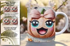 Bright 11oz Mug Wrap Png Artwork , Cute Pumpkin Product Image 1
