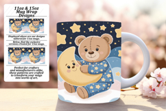 Dazzling 15oz Mug Wrap Png Template , Cute Bear Product Image 1
