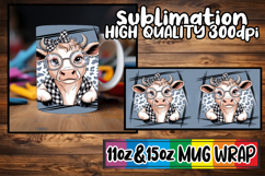 Captivating beauty 11oz 15oz mug wrap, Cute Cow Product Image 1