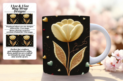 GLAMOROUS 15oz Mug Wrap PNG Design , 3D Flower Product Image 1