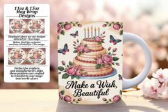Charming 11oz Mug Wrap Png Design , Girl Quote Product Image 1