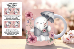 CUSTOM PNG Mug Wrap Design 11oz , Cute Ghost Product Image 1