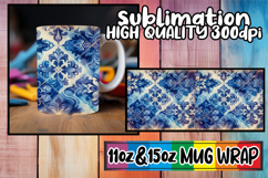 Playful dreams sublimation mug wrap, Watercolor Pattern Product Image 1