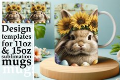 Charming 3D Easter Bunny Wrap Sublimation 11oz Product Image 1