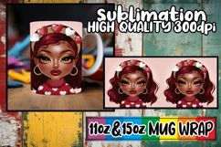 Nostalgic dreams 11oz 15oz mug wrap, Afro Girl Product Image 1